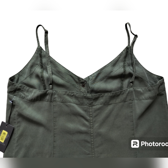 New Vince Camuto olive green casual dress spaghetti straps size L - Picture 7 of 12